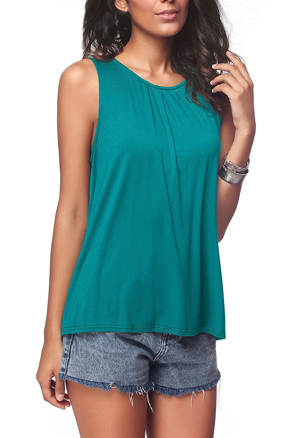 UKAP - Summer Sleeveless Women T-Shirts Solid Color Tees Vests Casual