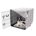 thumbnail image 5 of Romantic Dog Crate Cover, Abstract Diamond Forms Hearts and Triangles Girls Retro Love Triangle, Easy to Use Pet Kennel Cover Small Dogs Puppies Kittens, 7 Sizes, Pink Dark Coral White, by Ambesonne, 5 of 6