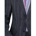 thumbnail image 4 of Mens Side Vent 2-piece Blue Windowpane Linen Modern Fit, 4 of 6