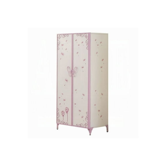 Armoire Storage Dresser, White & Purple, Bedroom Organizer, Modern Closet, Fabric Wardrobe