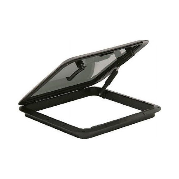 Bomar Black with Smoked Acrylic Lens Boat Hatch Package with Trim Ring & Screen