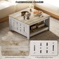 thumbnail image 4 of HOMCOM Table Basse Style Ferme avec Tablette de Rangement Chêne Vieilli et Brun, 4 of 10