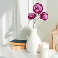 thumbnail image 2 of Realistic Artificial Red Roses, Faux Silk Rose Stems Single Fake Floral Blooms, Hyper-Realistic Craftsmanship Non-Fading Roses for Anniversary Valentine's Day Wedding Home Decor,Deep rose red, 2 of 9