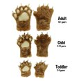 thumbnail image 3 of LazyOne Animal Paw Mittens for Adults and Kids, Brown Bear, 3 of 7