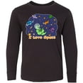 thumbnail image 3 of Inktastic I Love Space Cute Dinos and Planets Long Sleeve Youth T-Shirt, 3 of 5