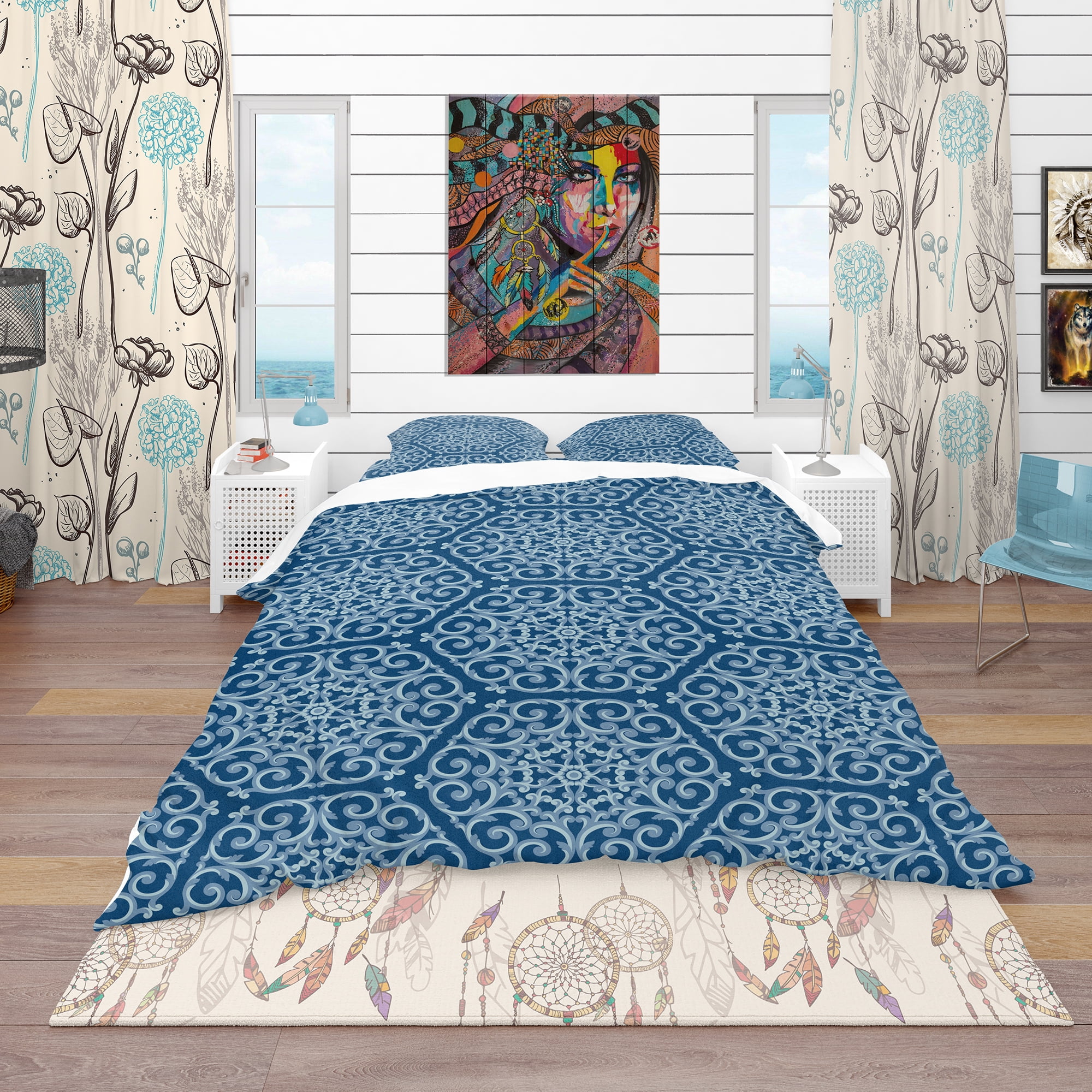 Designart 'Vintage Pattern' Vintage Duvet Cover Set