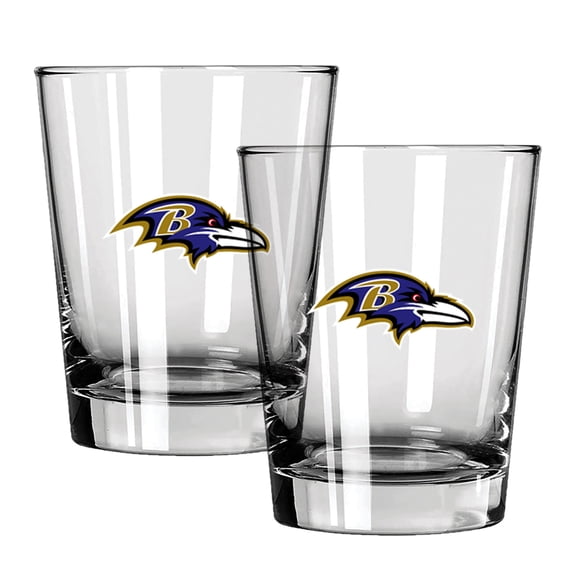 The Memory Company Baltimore Ravens 15oz. Two-Pack Rocks Glass Gift Set