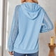 thumbnail image 4 of Sudaderas con capucha informales para mujer, sudaderas con cordón de manga larga y bolsillo para otoño e invierno, color azul S, 4 of 6