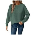 thumbnail image 2 of Sweaters for Women 2025 Fall Winter Long Sleeve Crewneck Loose Stylish Knitted Jumper Top Womens Pullover Sweaters, 2 of 7