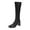 Black, variant on jsaierl Fashion Women Square Flat With Buckle Strap Solid Color Mid Boot Keep Warm Snow Boots