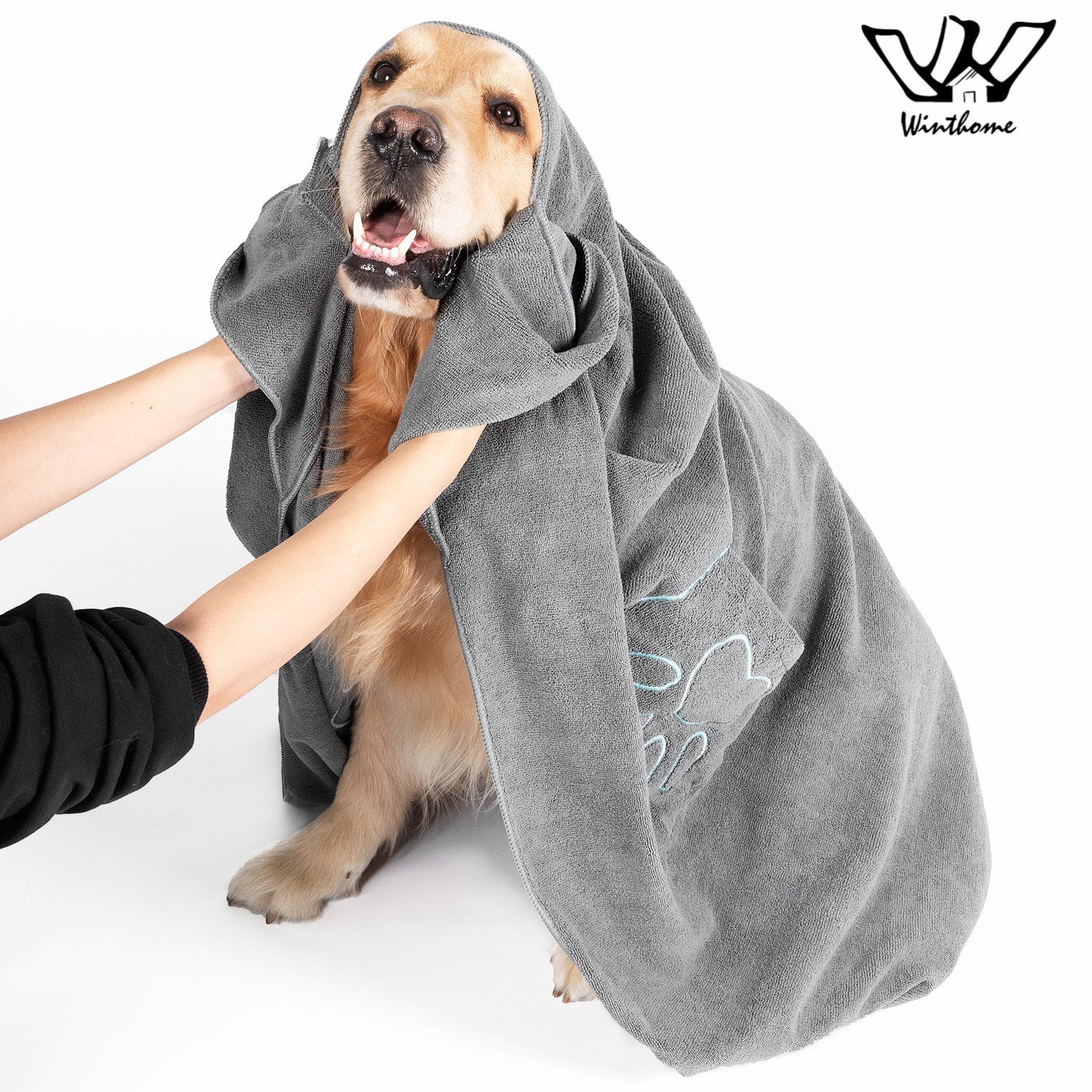 Winthome Dog Towel Pet Doggy Bath Towel Microfiber Super Absorbent Drying Shower Towel Ultra