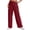 Wine women wide leg pants with pockets a1, variant on Cagogo Women Wide Leg Elastic Waist Pants with Pockets Casual Loose Long Trousers Flowy Beach Vacation Lounge Work Pants, Pink S