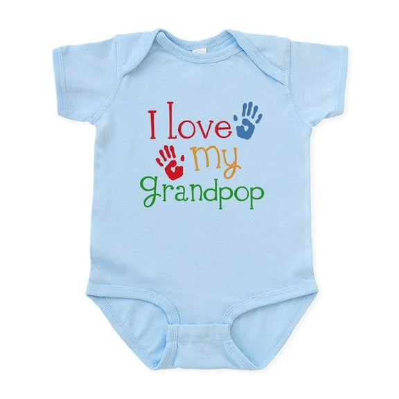 CafePress - I Love Grandpop Infant Bodysuit - Baby Light Bodysuit, Size Newborn - 24 Months
