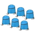 thumbnail image 1 of Uxcell 13x16.5" Sports Drawstring Bag Gym Polyester Backpack Bulk Cinch Sack with Zipper Light Blue 6 Pack, 1 of 7