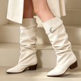 thumbnail image 7 of Elegant Mid Calf Boots With Sleek Finish And Side Buckle Detail for Fall Wear, 7 of 7