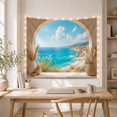thumbnail image 5 of Ocean Waves Picturesque with Stone Archway Creates Window, Mystical Fantasy for Space Lovers, Galaxy Room Decor, Mother'S Day Gift, Tapestry Wall Hanging for Bedroom and Dorm, 5 of 7
