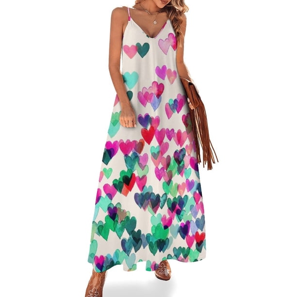 Conexiones del corazón II - pintura de acuarela (variación de color) Vestido sin mangas Vestido para mujer Vestidos de verano para mujer