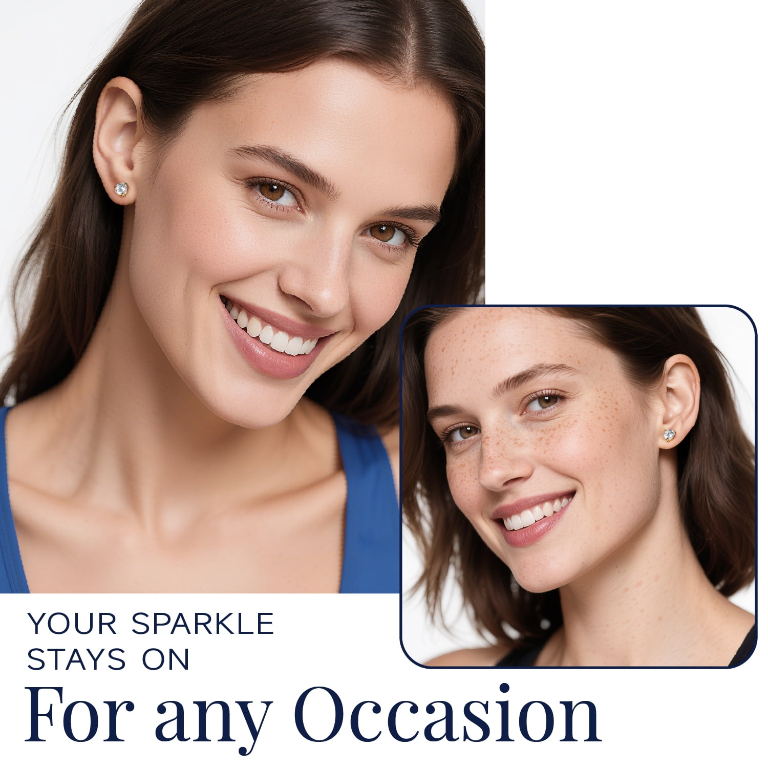 MomentWish 1 Carat Moissanite Earrings for Women 14K Gold Plated Solitaire Studs Graduation Anniversary Birthday Gift for Her