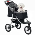 thumbnail image 1 of PawHut Poussette pour Animaux avec 3 Roues pour Petits et Moyens Chiens, Gris, 1 of 10