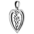 thumbnail image 2 of 7/8 inch Sterling Silver Double Open Heart Pendant for Women Diamond-Cut Oxidized finish NO Chain, 2 of 3