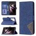 thumbnail image 1 of SaniMore for Samsung Galaxy S23 Ultra (6.8" 2023) Case, PU Leather Magnetic Clsap Adjustable Flip Stand Card Slots & Cash Pocket Shockproof TPU Shell Business Vintage Wallet Cover, Blue, 1 of 6
