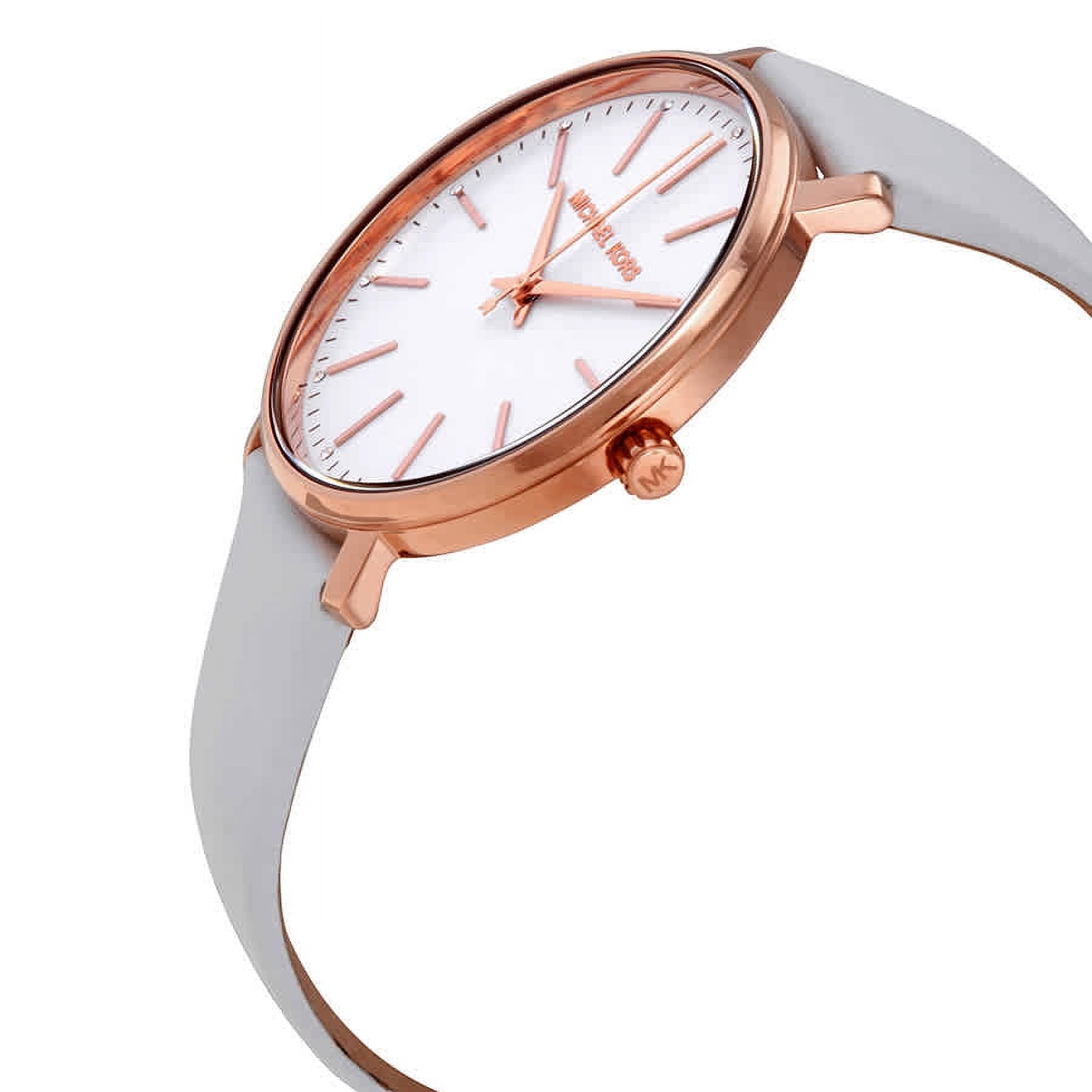 Michael Kors Women's Pyper Gold Case White Leather Watch MK2800