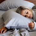 thumbnail image 3 of Cozy Bamboo Cotton Pillowcases - Viscose from Bamboo + Cotton - Silver, 3 of 6
