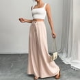 thumbnail image 7 of TaTaai Women's Solid Color High Waist Flare Wide Leg Pants Loose Skirt Pants Suit Trousers for Summer Beach Vacation Daily Casual Wear Gift, 7 of 7