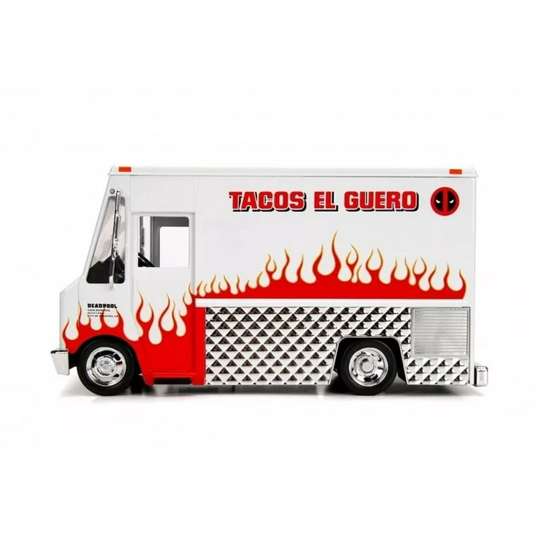 Marvel Deadpool Diecast Taco Truck Car, 1:24 Scale Vehicle