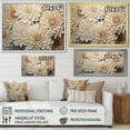thumbnail image 4 of Designart "Blooming Mums In Beige And Gold Minimalism I" Mums Floater Framed Wall Art Prints, 4 of 5