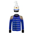 thumbnail image 6 of Aislor Kids Boys Drum Trumpet Team Honor Guard Uniform Tassels Adorned Blazers Tops with Hat 4-16 Royal Blue 8, 6 of 7