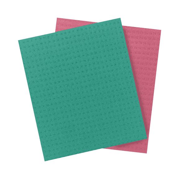 LOLA Cellulose Sponge Cloths, Eco-Friendly, Reusable & Machine Washable - 2 Pack