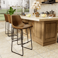 thumbnail image 6 of Homall Barstools High PU Leather Counter Bar Stool With Back and Footrest Set of 2, Brown, 6 of 7