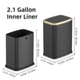 thumbnail image 2 of KSSKSS 2.1 Gallon/8L Stainless Steel Bathroom Trash Can with Swing Lid, Silent Garbage Can for Bathroom, Bedroom, Office,Living-Room (Black), 2 of 8