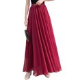 thumbnail image 3 of SLADYGLO Women Elastic High Waist Pleated Ruffle Hem Chiffon Maxi Skirt, 3 of 7