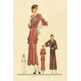 thumbnail image 2 of Vintage Fashion 13x18 Gold Ornate Wood Framed with Double Matting Museum Art Print Titled - Pink Daytime Dress and Overcoat, 2 of 4