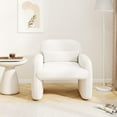 thumbnail image 5 of HomePerch Sherpa Fleece Accent Chair, White Upholstered Armchair with Pillow, Comfy Single Sofa Chair with Arms for Living Room, Bedroom, Office, 5 of 11