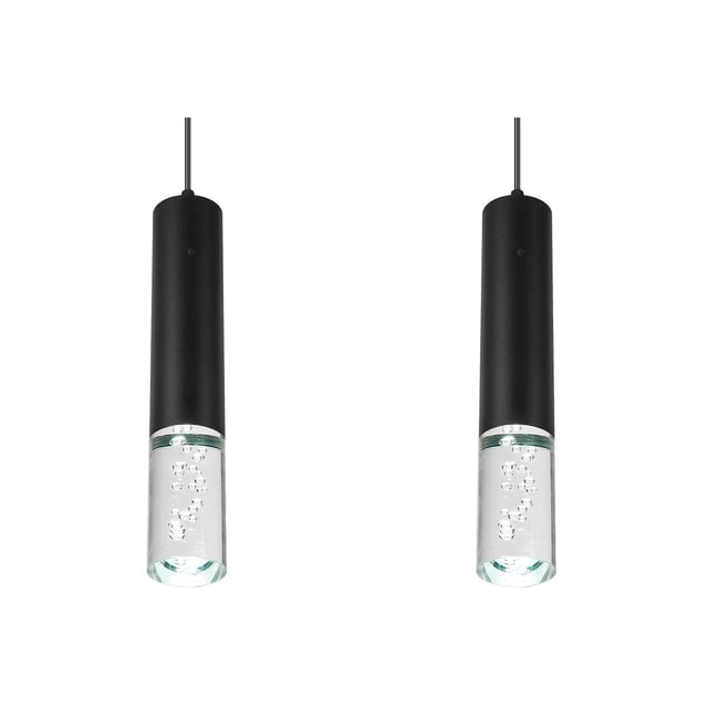 Lamparas De Techo Modernas Colgantes 2 Piezas Negra Con Gota Negro
