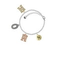 thumbnail image 2 of Delight Jewelry Goldtone Capital Letter - N - Pebble Disc - Multi-Colored Crystal Mom Charm Bracelet, 2 of 4