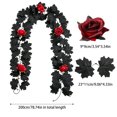 thumbnail image 2 of 79" Black Leaf Red Rose Vine, PE Material Gothic Dark Romance, Halloween Table Party Home Decor, 2 of 7