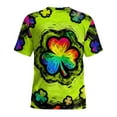 thumbnail image 4 of Ounisa Funny World Women's Holiday Bows Four Leaf Clover Graphic Short Sleeve Novelty Party Costume Top, 4 of 7