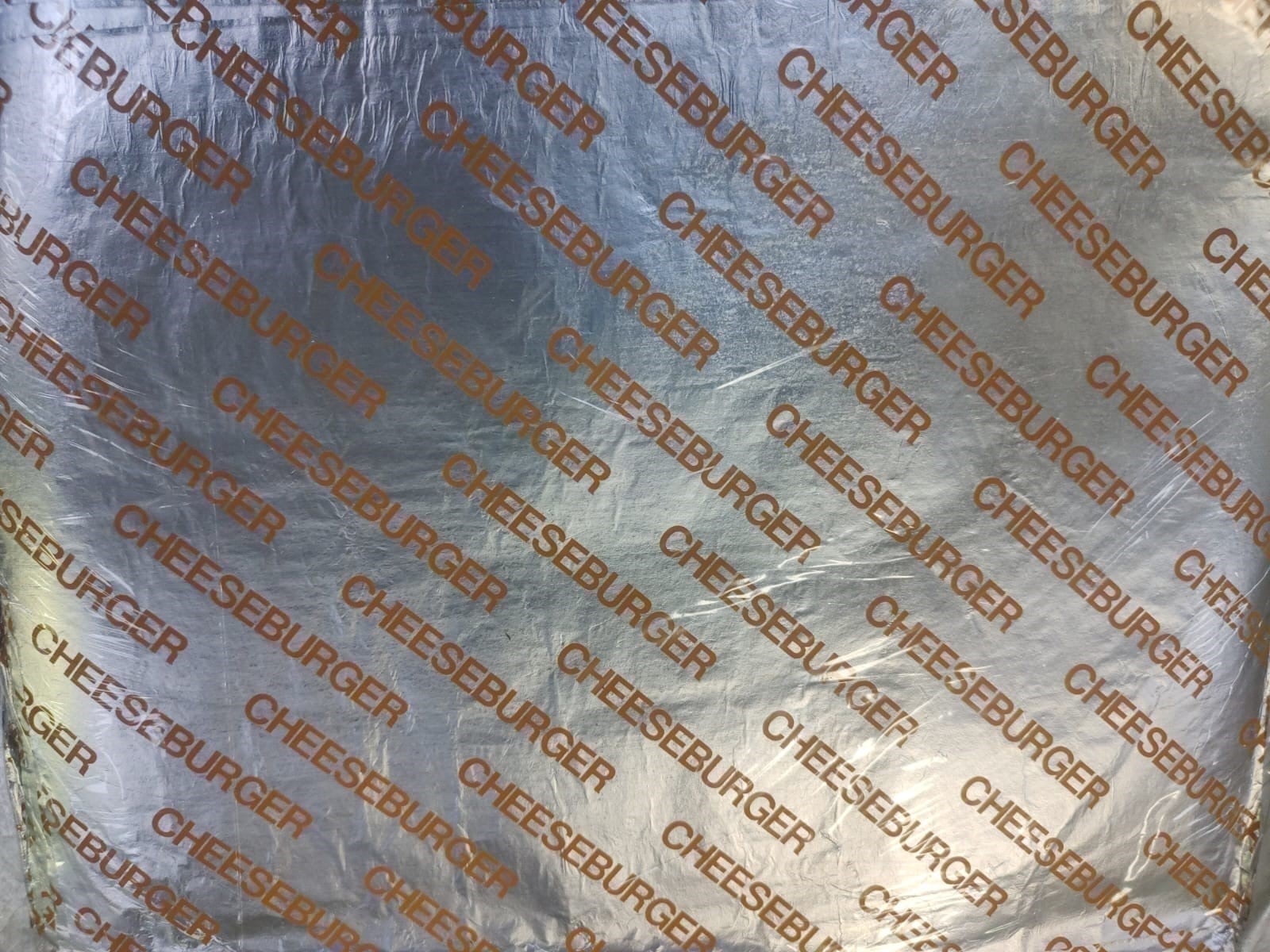 Cushion Foil Sandwich Wrap, 10.5" x 14" Sheets, Cheeseburger Print Yellow, 2500 Count