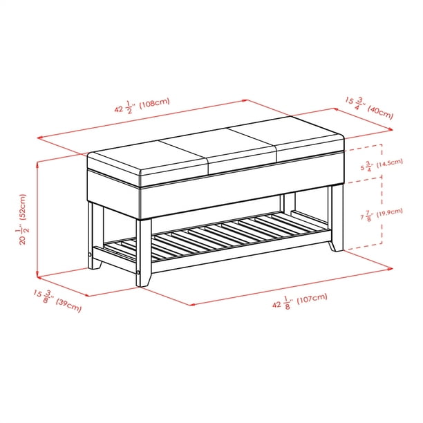 Boîte de rangement pour câbles 39 cm - Blanc / Noyer - Rangement