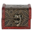 thumbnail image 2 of Pequeño Tesoro Cofre, Mini Cofre Del Tesoro Vintage Pequeño Cofre de Tesoro Decorativo Joyería de Madera Caja de Joyería de Madera Antigua Cobre, 2 of 7