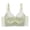 Green, variant on Women's Lace Panel Bra with No Underwire Solid Color Wireless Iiregular Hem Gather Underwear Pinks 32
