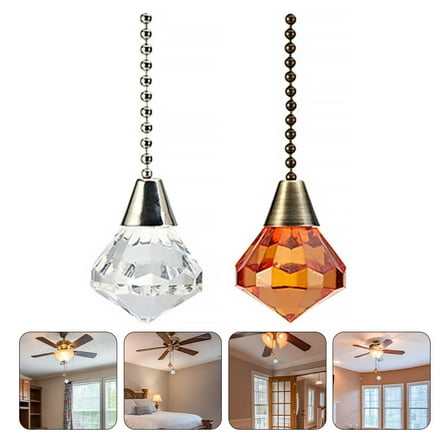 Kitandove Transparent Ceiling Fan Extension Chain 2Pcs 12x1.2in