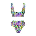 thumbnail image 6 of Rocae Graffiti Pineapples for Bikini Set for Women Two Piece Sexy High Swimsuits Split Crossover Bikini Medium, 6 of 9
