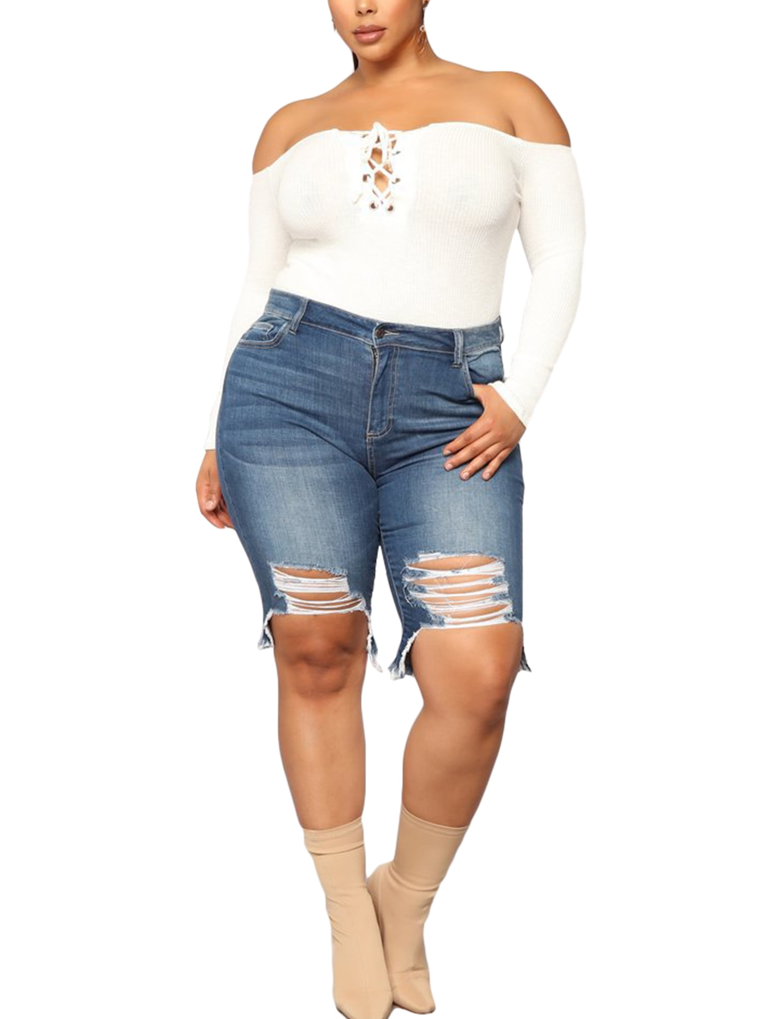 denim jegging shorts