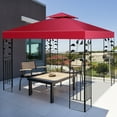 thumbnail image 2 of Costway 9.8' x 9.8' Gazebo Top Cover Patio Canopy Replacement 2-Tier 3 Color, 2 of 9