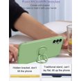 thumbnail image 6 of Compatible with A14 5G Case with Ring Kickstand Green, Phone A14 5G Case Silicone Liquid with Soft Microfiber Lining Slim Shockproof Protective Cover (Green), 6 of 14